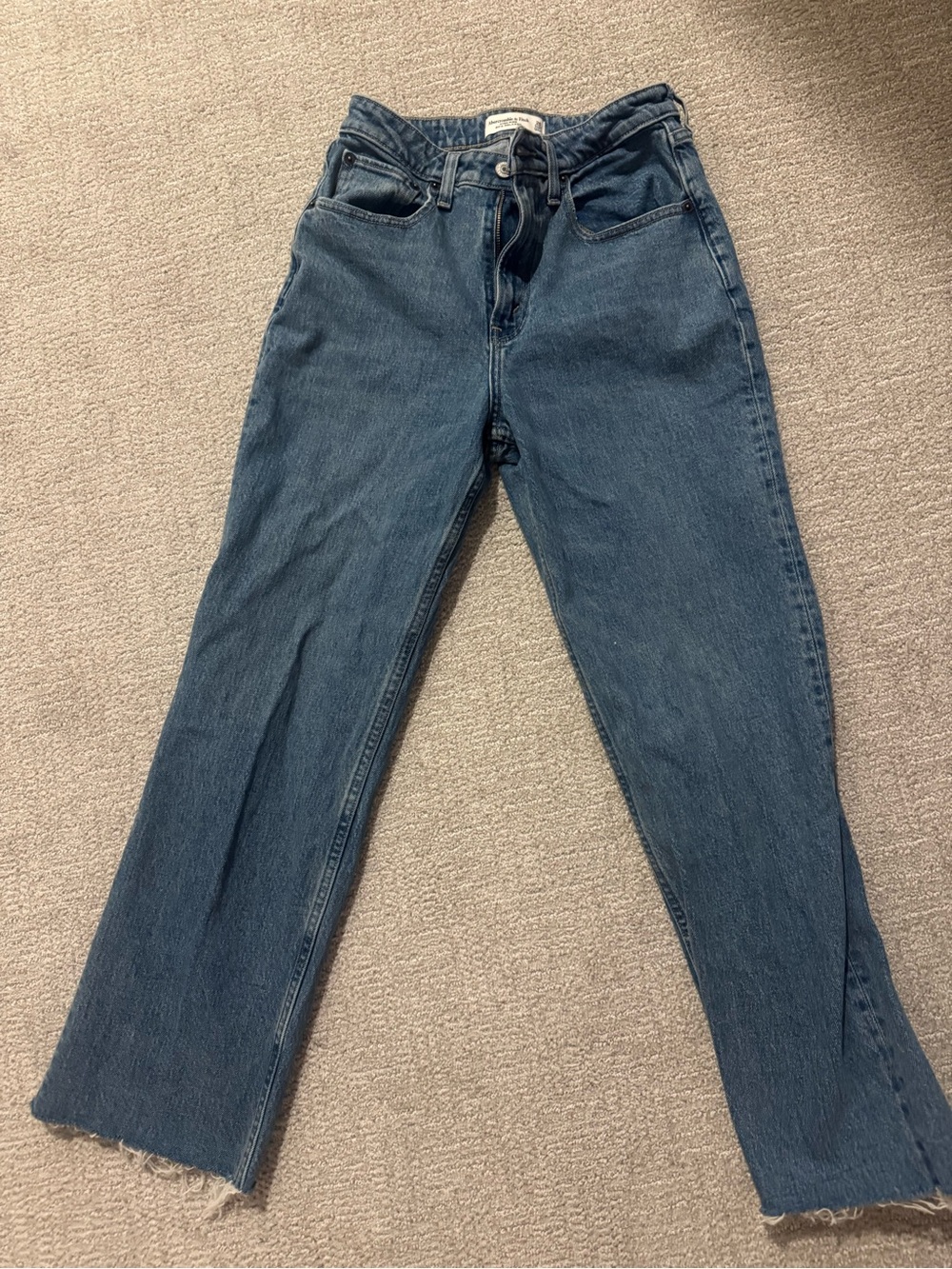 Abercrombie & Fitch Women's Straight Leg Blue Denim Jeans